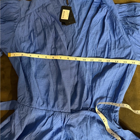 Maje Blue Ruffle Dress 38 - Picture 12 of 13